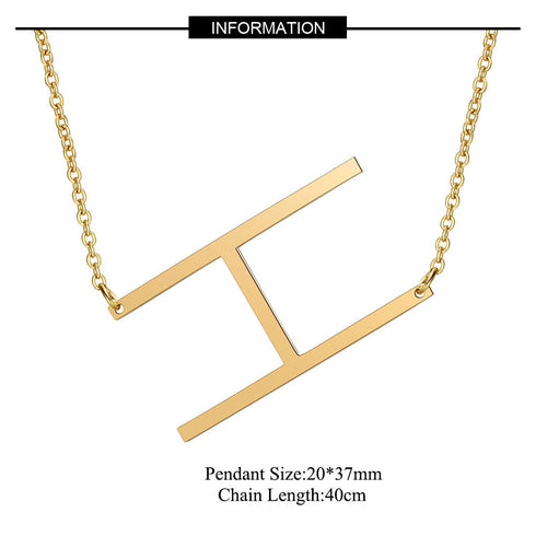Initial stainless steel polishing plating hollow out 18k gold plated necklace